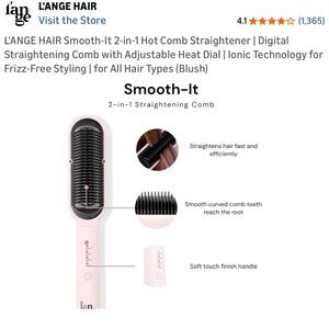 Smooth-It 2-in-1 Hot Comb Straightener - Blush
